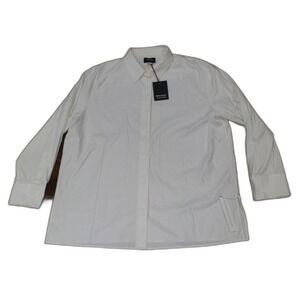 Reformation Laura Harrier Bright White Collins Shirt Women's Size 12 NWT